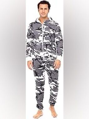 Skyline Wears Small Camo jumpsuit onesie - Gray & White